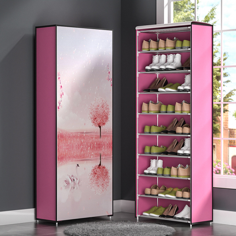 Shoe Rack Dust Cover Multi-layer Rack Outer Cover Simple Door Cloth Cover Storage Shoe Cabinet Household Indoor Good-looking Economical