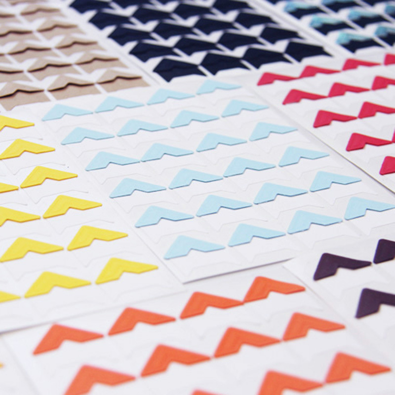 Factory Direct Sales Fixed Photo Corner Stickers H Retro DIY Photo Album Handbook Accessories 24 Pieces Paper Kraft Paper Corner Stickers