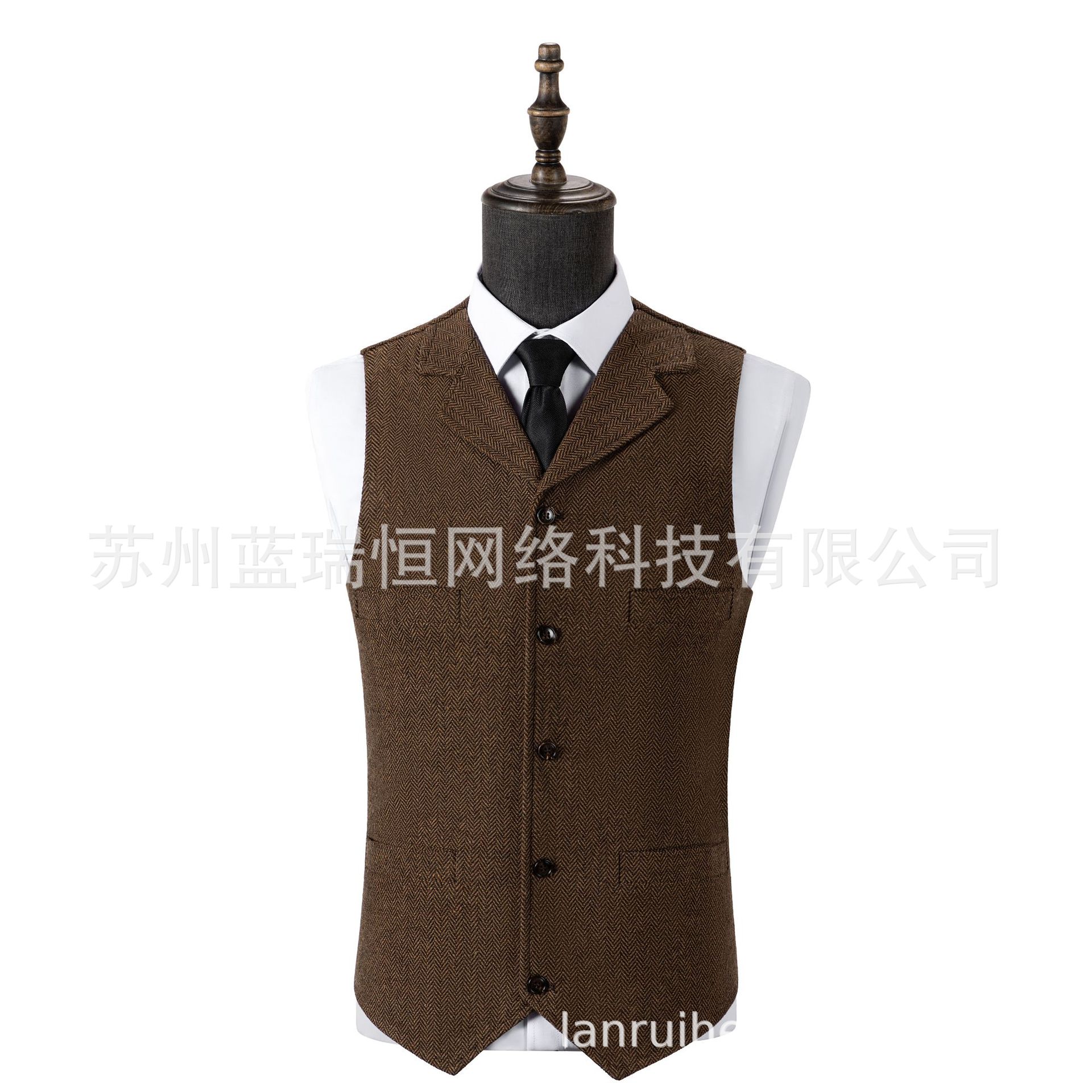 2025Wish Hot Sale Men's Vest Wedding Groom Groomsman Vest Business Slim Single-Breasted Vest in Stock