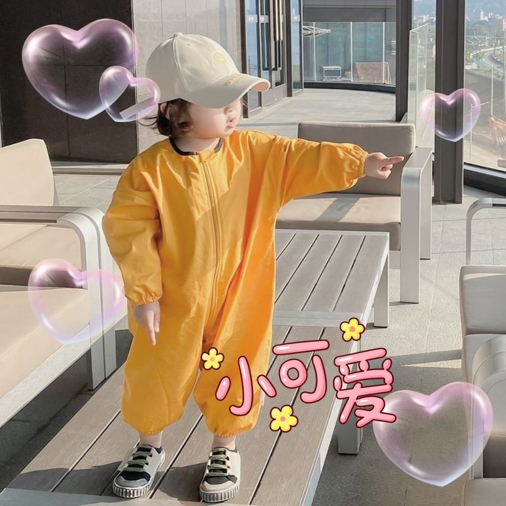 One-Piece Coverall for Babies, Anti-Dirt and Anti-Stain, Loose-Fitting for Autumn and Winter, Suitable for Painting and Crawling, Wearable as Outerwear