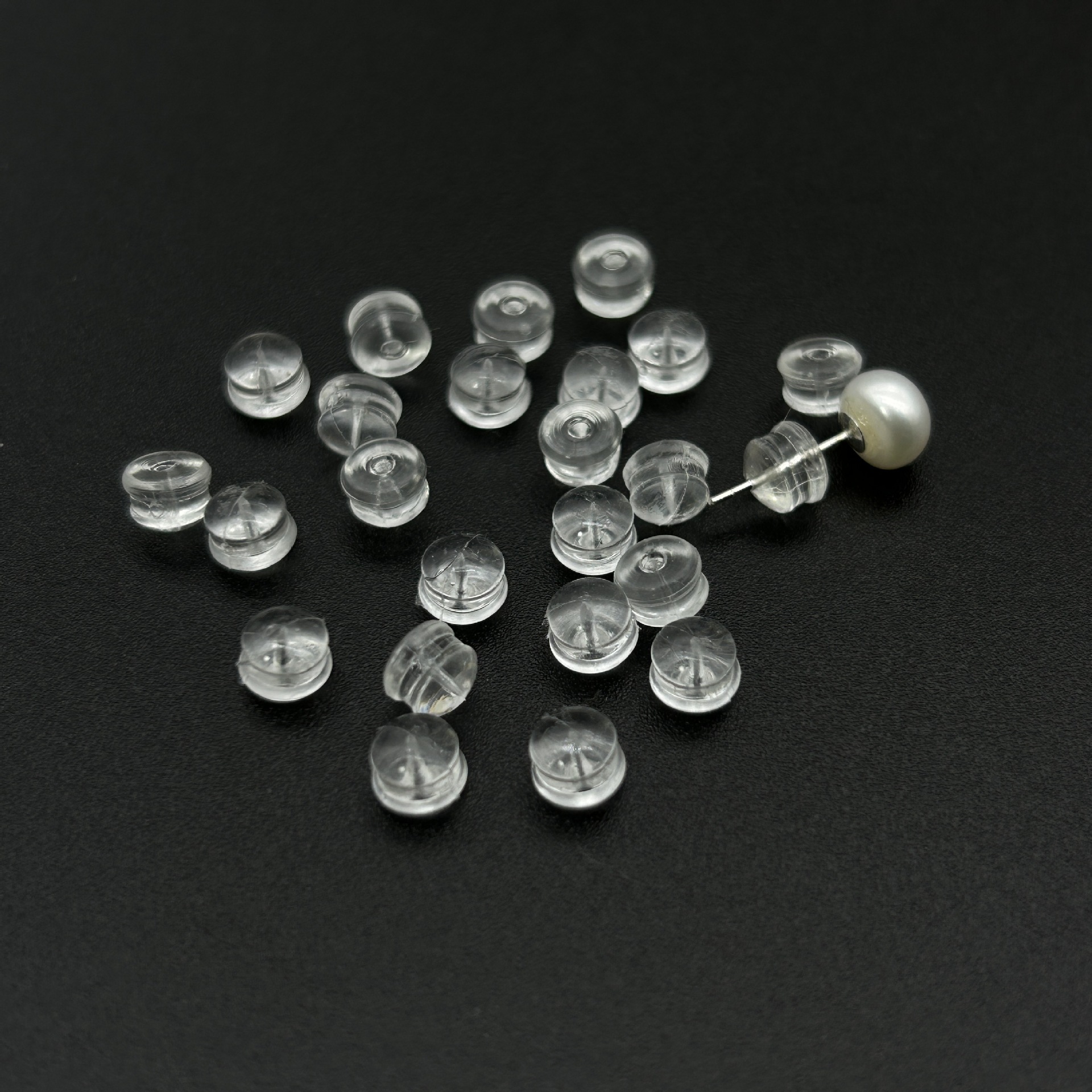 Soft Transparent Plastic Hamburger Ear Plugs DIY Ear Accessories Fastening Anti-Falling Ear Stud Back Plug Ear Cap Fixed Rubber Plug