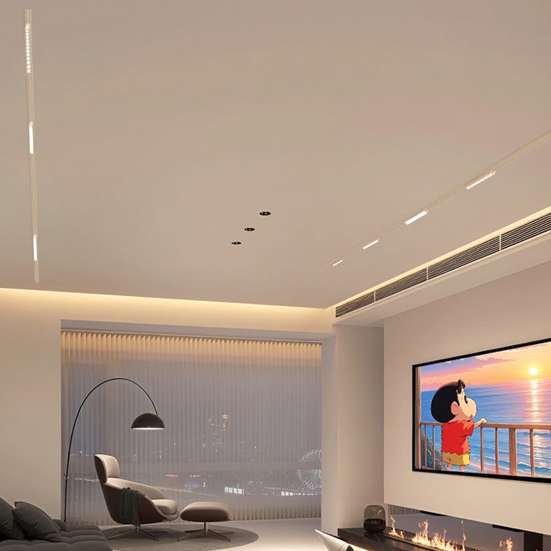 Track Light Magnetic Strip Light Led No Main Light Lighting Home Decoration Living Room Ultra-Thin Magnetic Track Light Surface-Mounted Manufacturer