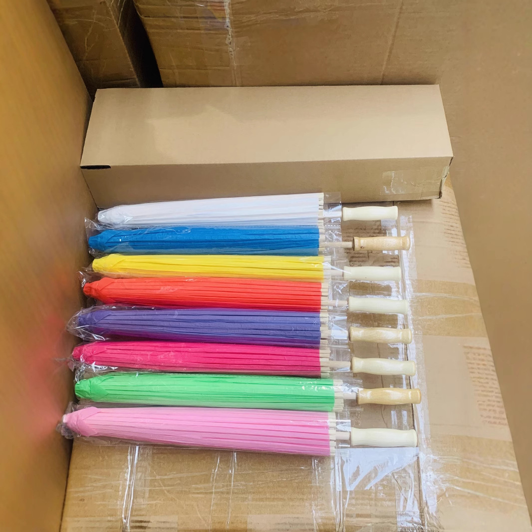 Paper Umbrella DIY Hand-Painted Umbrella Kindergarten Creative Kidsren's Umbrella Hand-Painted Umbrella Graffiti Umbrella Blank Oil Paper Umbrella