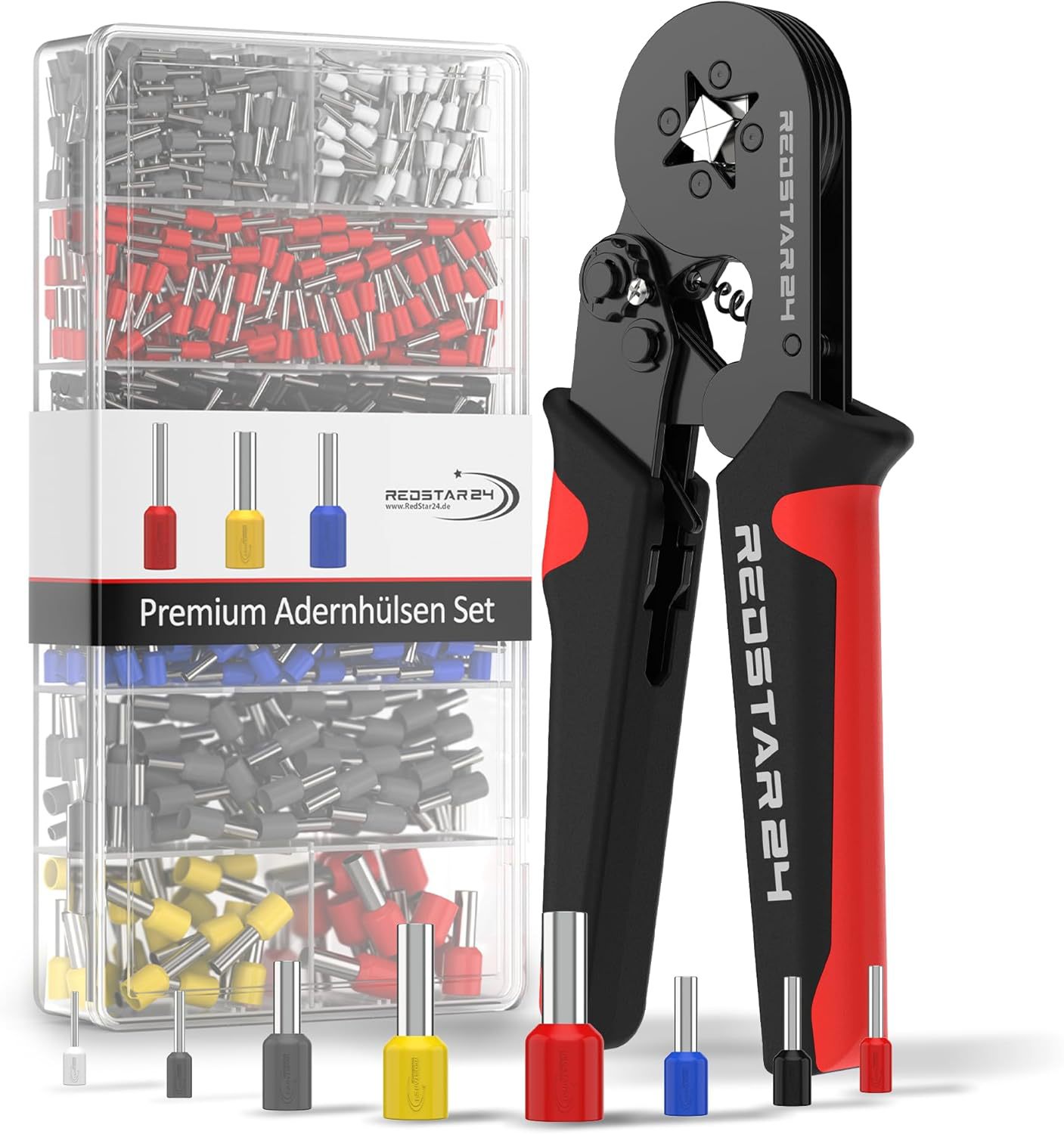 Redstar24 набор обжимных инструментов с 1200 наконечниками