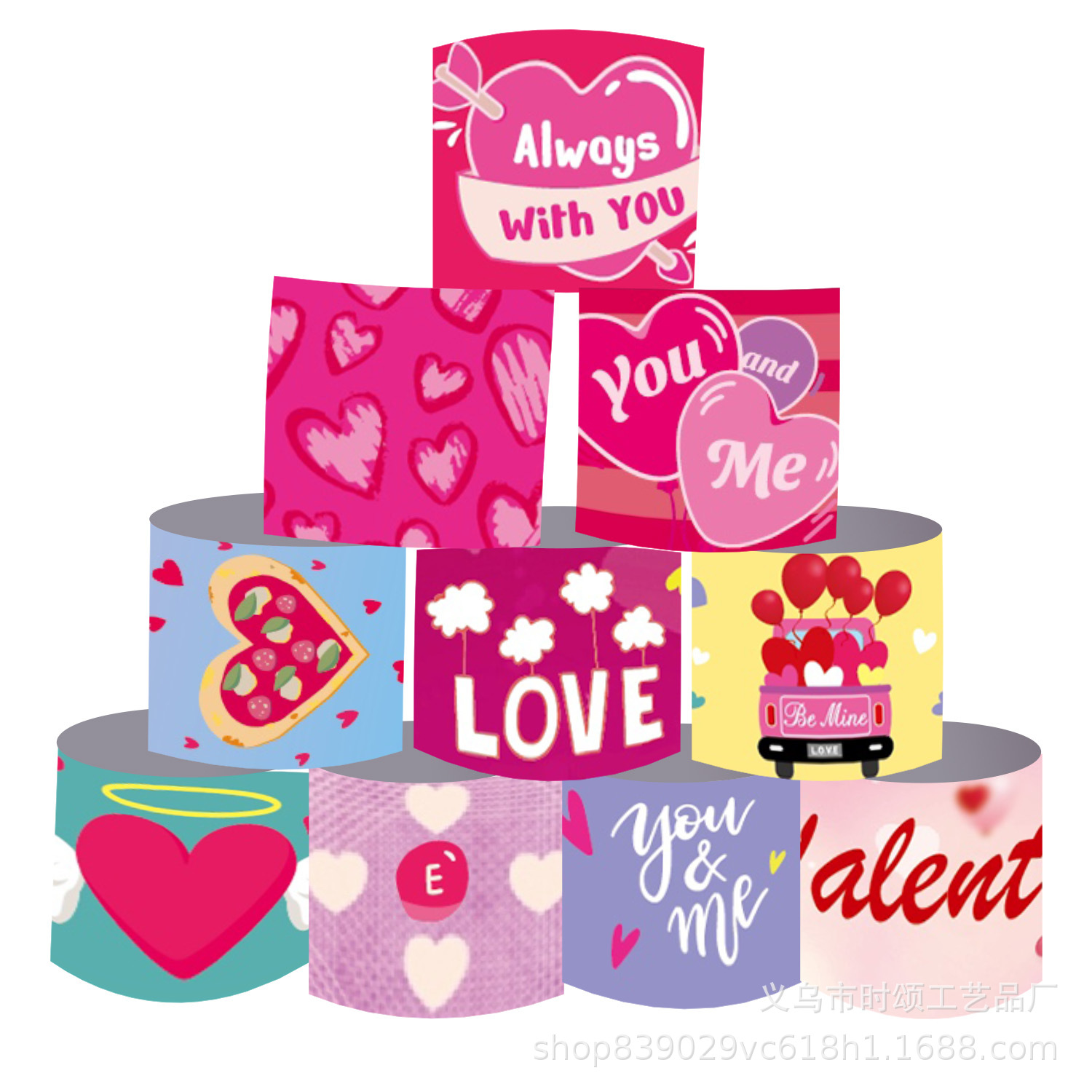 2023 New Amazon Valentine's Day snap ring Love Rainbow decorative bracelet racket ring wrist strap