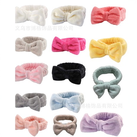 Повязка на голову для умывания лица Amazon спортивная необходимая повязка для ухода за кожей простой бант сдерживающая повязка многоцветная