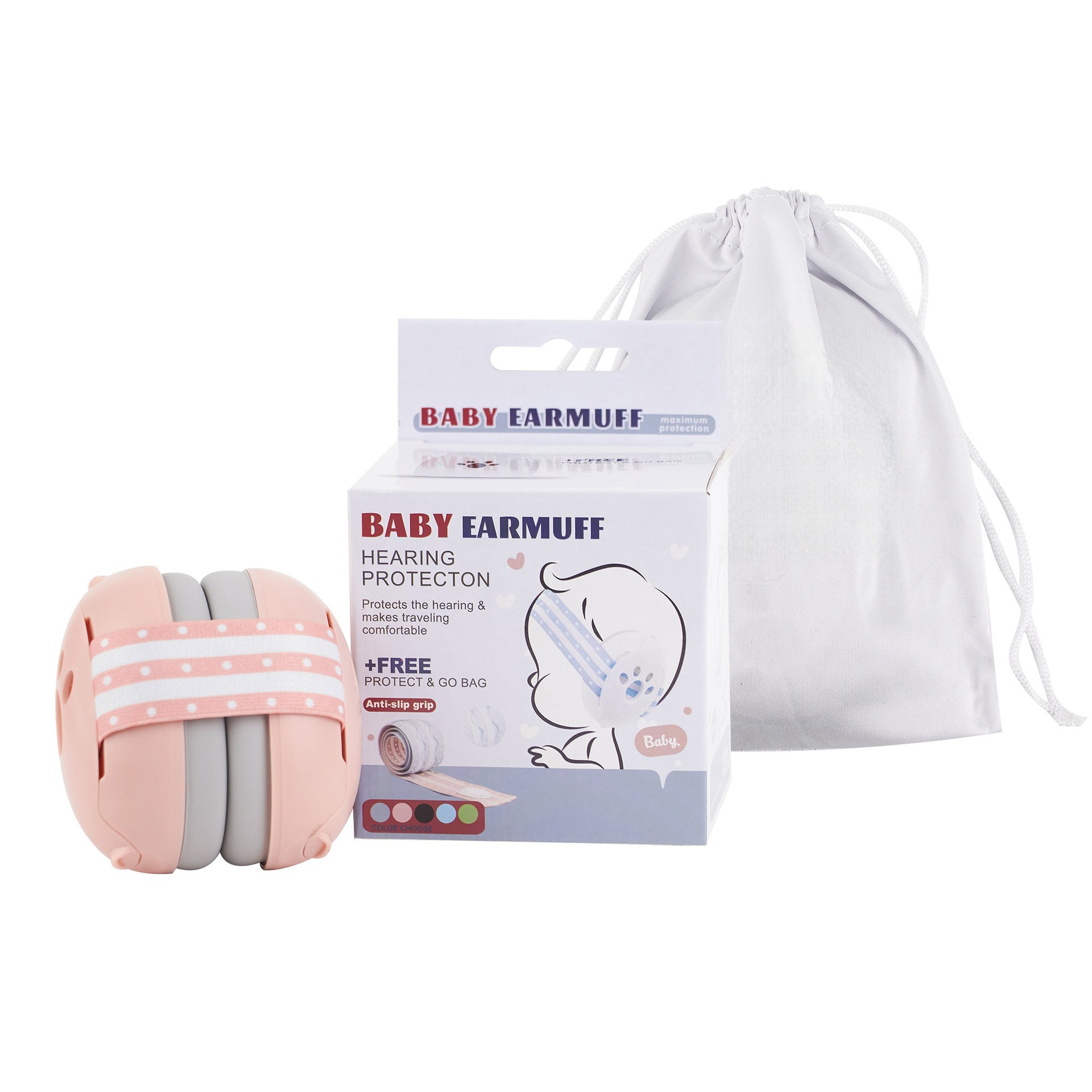 Amazon Factory Supplies Sleep Soundproof Baby Earmuffs Anti-Noise Children's Protective Earmuffs Headband Style