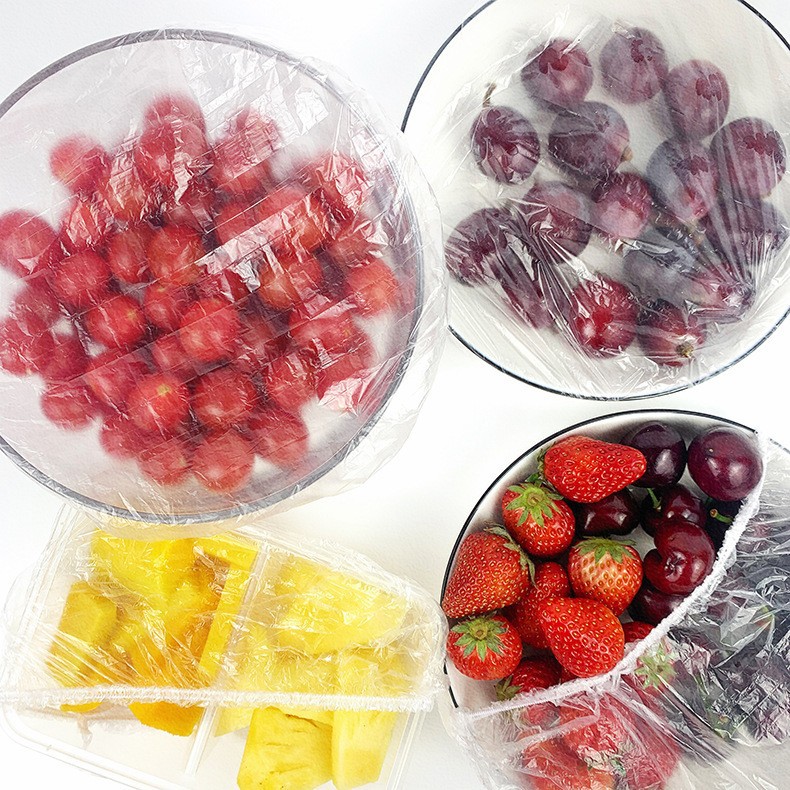 Disposable plastic wrap cover large food grade household thickened dustproof elastic color plastic wrap cover wholesale