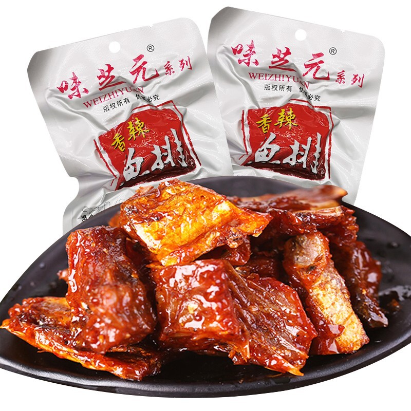 Weizhiyuan Fish Fillet and Fish Tail 26g Hunan Style Fish Nuggets and Dried Fish 16g Ready-To-Eat Fish Snacks Snacks Braised Duck Feet