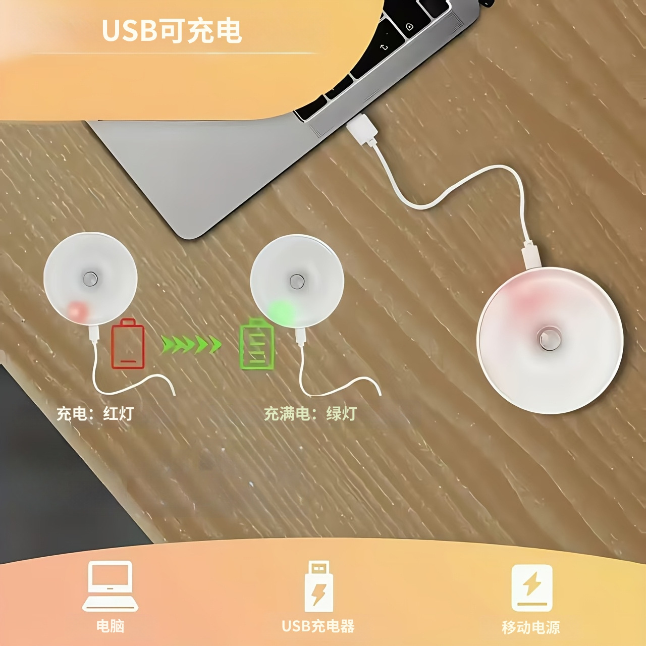 Wholesale Foreign Trade Cross-Border Human Body Sensor Night Light Led Small Sensor Light for Corridor, Wardrobe, Bedroom, Bedside, Dimmable