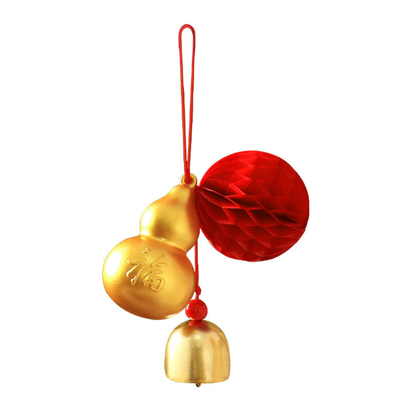 2026 Year of the Horse Honeycomb Primary Color Gourd Accessories Pendant Spring Festival Blessing Bell Pendant Persimmon Wishful Pendant Wholesale