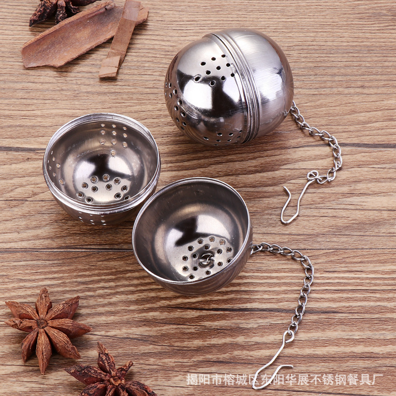 Huazhan stainless steel tea strainer taste treasure, tea compartment European and American new products, camphor ball cross-border export material ball best-selling products