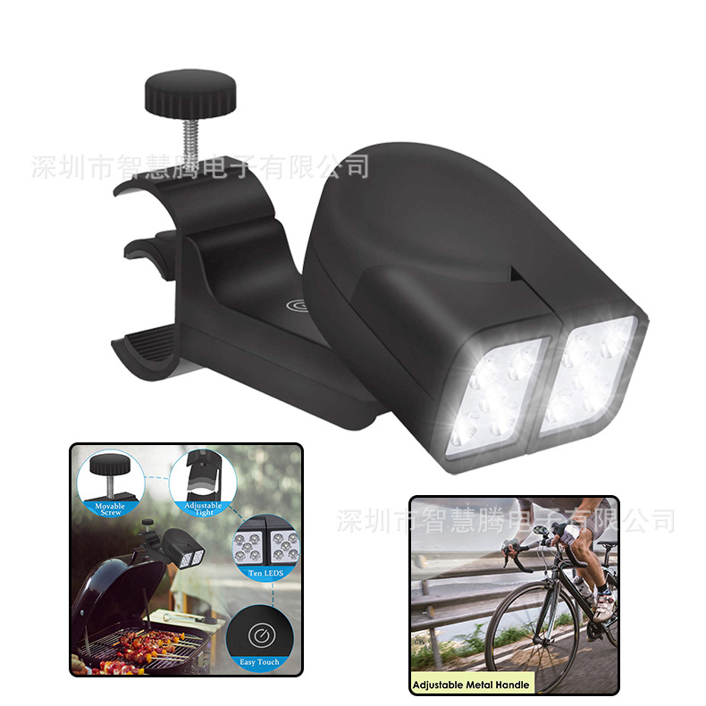 Лампа для барбекю с двойной головой вращающаяся кемпинг лампа уличная LED многофункциональная зажимная лампа для барбекю