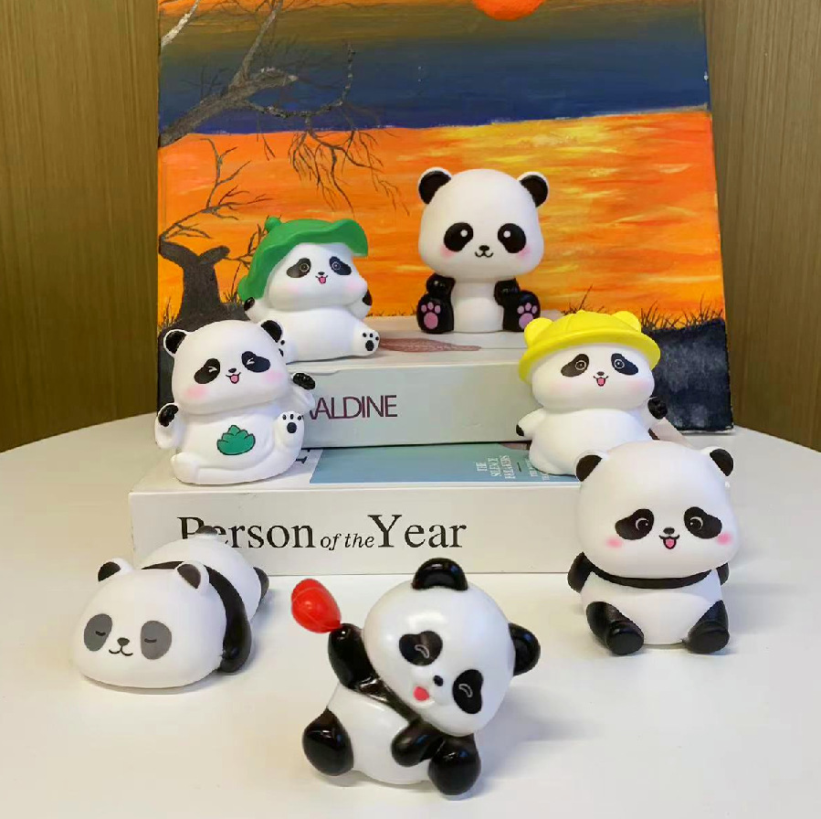 Виниловая панда ночник, милый детский мультяшный подарок, слепая коробка, оптовая продажа украшений для тортов, кросс-бордер