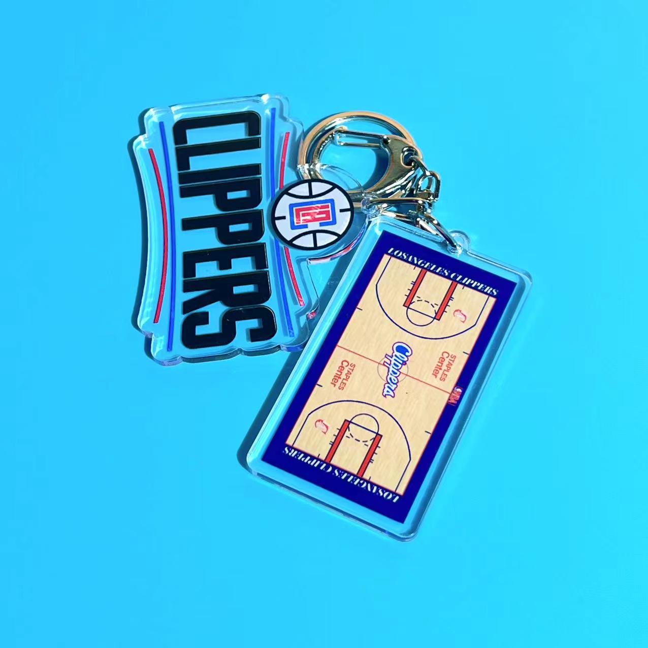 nba Lakers Warriors Nets Clippers Grizzlies Basketball Keychain Car School Bag Pendant Acrylic