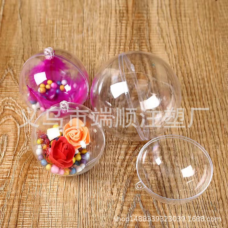 4--20cm Hollow Transparent Ball Plastic Ball Holiday Decoration Creative Eternal Flower Hanging Ball