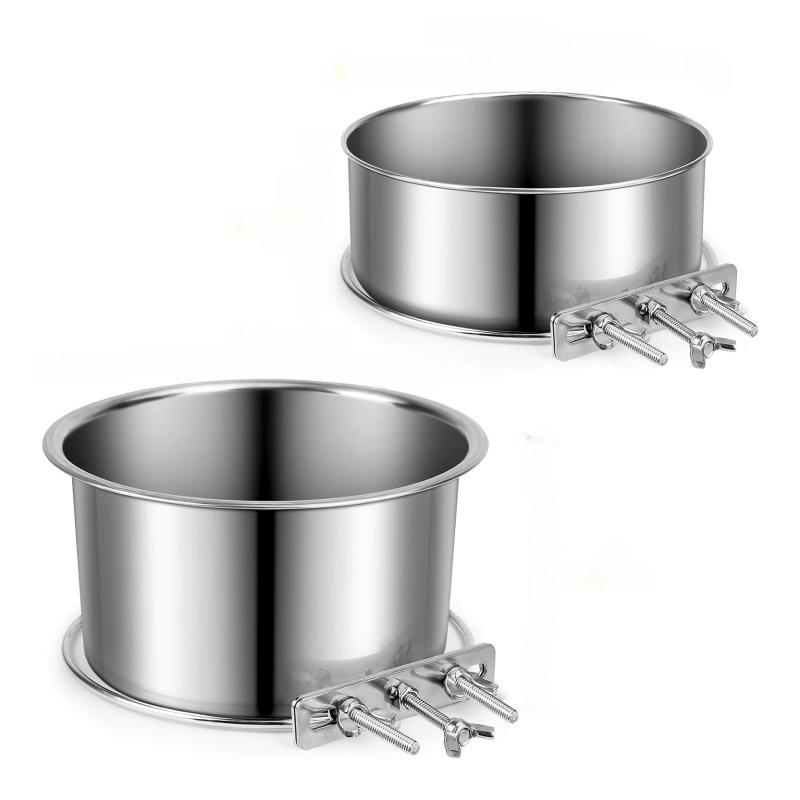 Stainless Steel Feeder and Water Dispenser for Dogs and Cats, Increased Capacity, Anti-Knock over Dog Bowl, Heightened and Thickened Version