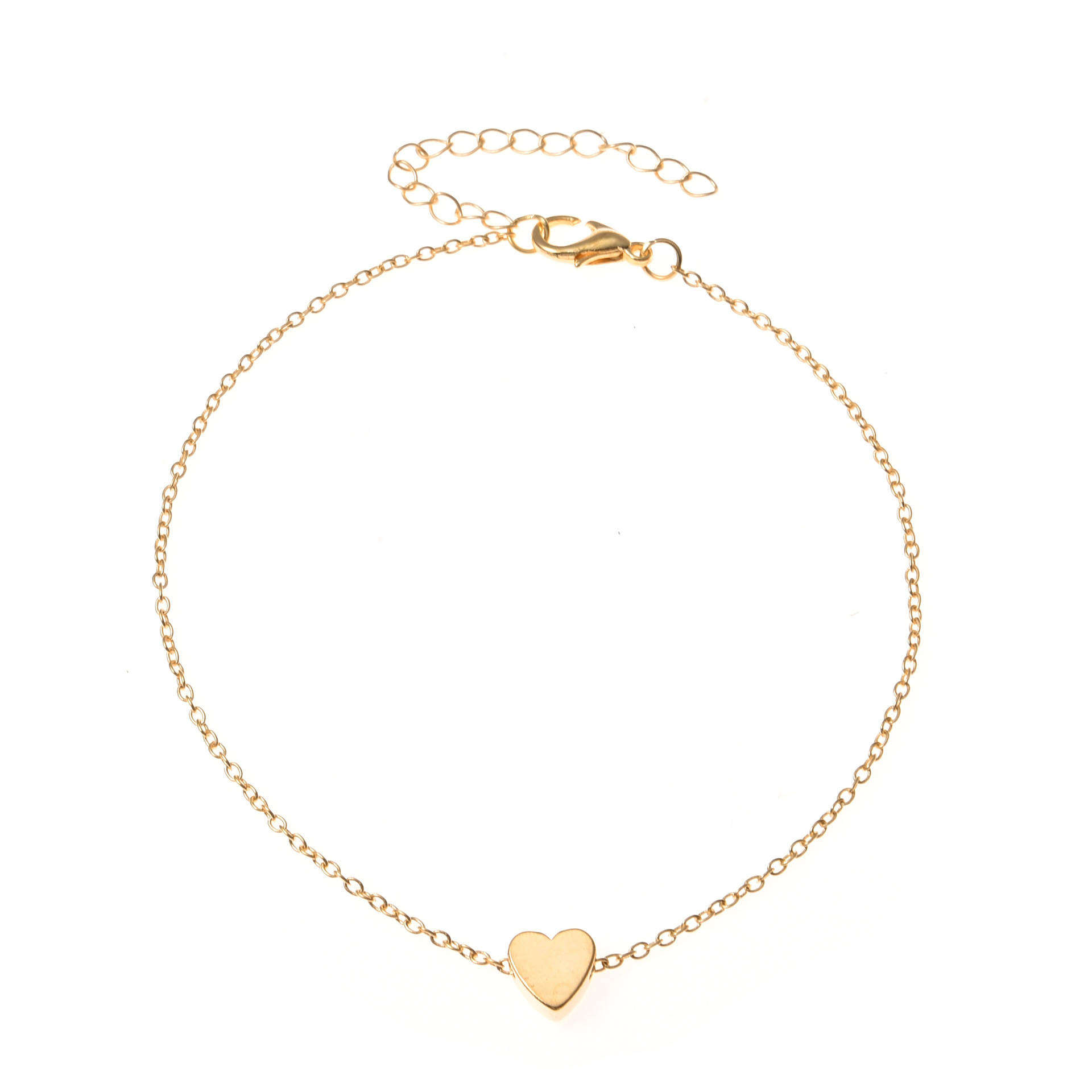 Cross-Border Jewelry Foot Accessories Aliexpress Summer Beach New Ball Chain Heart Heart-Shaped Anklet for Women