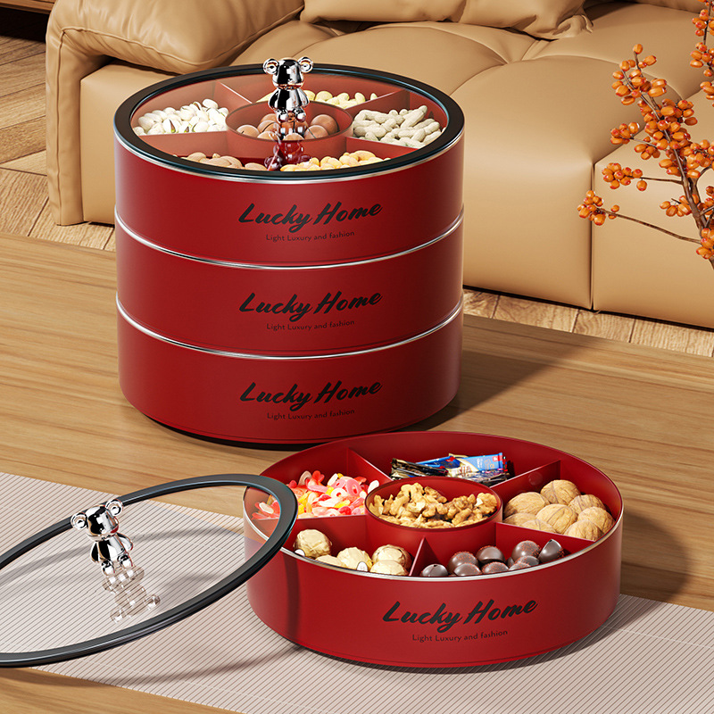 Новогодняя фруктовая тарелка 2025 классическая изысканная высококачественная для гостиной чайного дома закуски сухофрукты контейнер