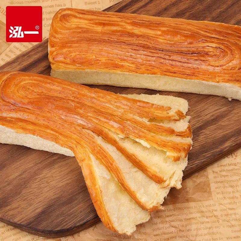 [10 Pieces Per Box] Hong Thousand Layer Soft Shredded Bread Breakfast Cake Pastries Whole Box Bread Whole Box Wholesale