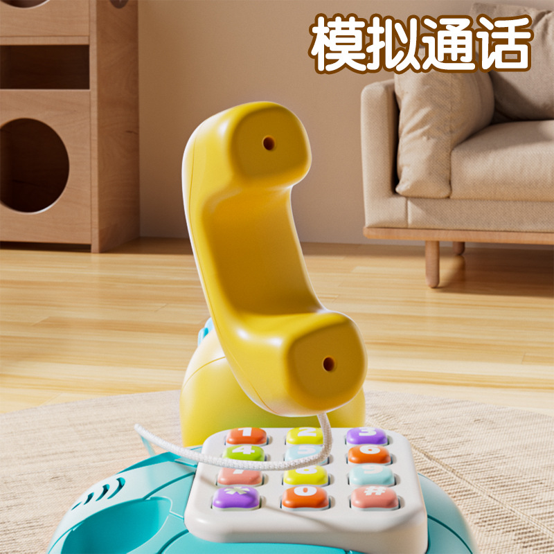 Baby Toys Infant Early Education Machine Crawling Sensor Turtle Phone Trailer 0-1-3 Years Old Boys and Girls Landline Music