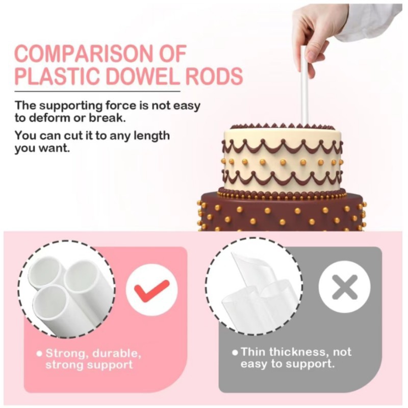 Cross-border Amazon hot white plastic suspended cake piling support layered cake structure Rod stacking pin