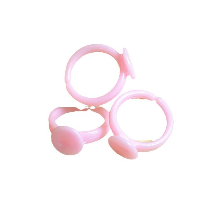 diy children's ring base family handmade materials pink diy plastic ring resin jewelry accessories