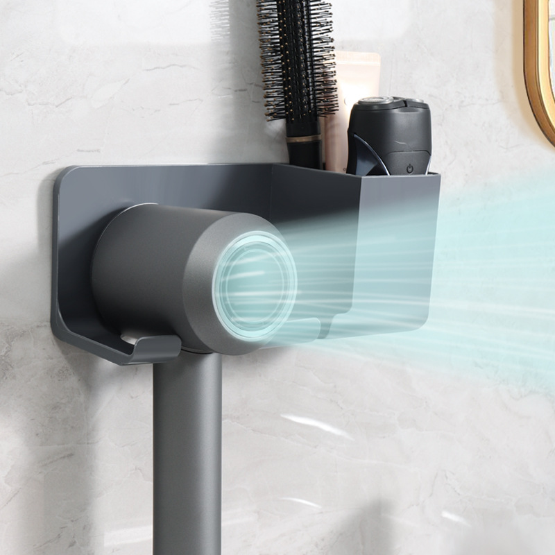 Hair Dryer Bracket Punch-free Bathroom Hair Dryer Hanging Rack Bathroom Multifunctional Storage Rack Hair Dryer Rack