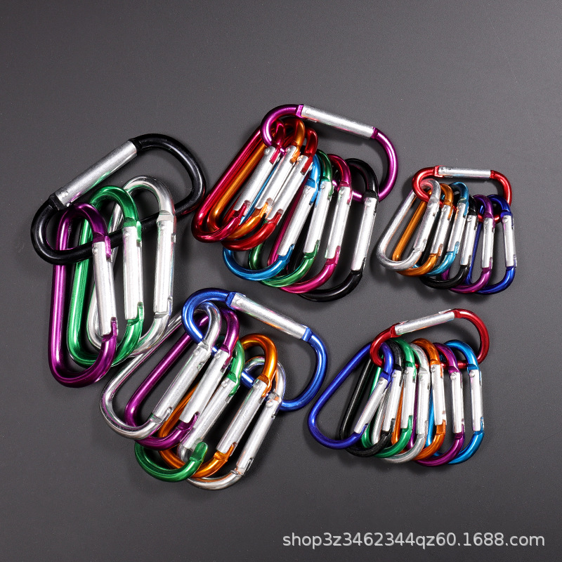 Manufacturer's Ready-Made Spring No. 5 D-Type Quick-Hook Buckle Aluminum Alloy Carabiner Rock Climbing Carabiner Hook Ring Climbing Buckle