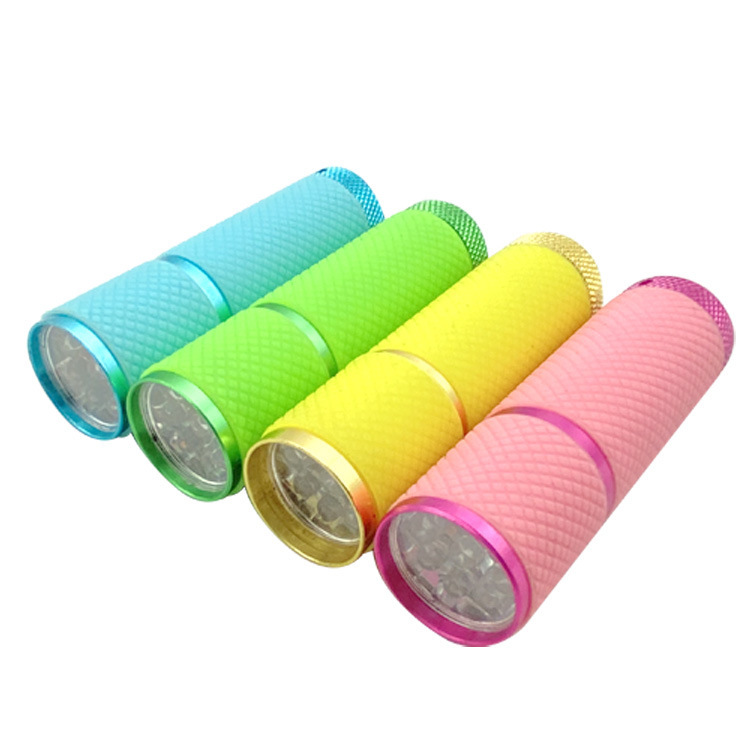 Gift flashlight aluminum alloy strong light led outdoor mini luminous 9 light white light daily gift flashlight money detector light