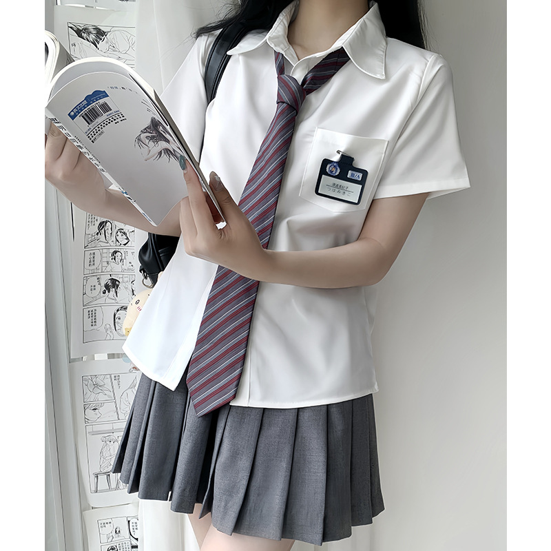Белая рубашка Jk из ткани Tr, свободная, универсальная, длинный и короткий рукав, аутентичный стиль колледжа для женщин