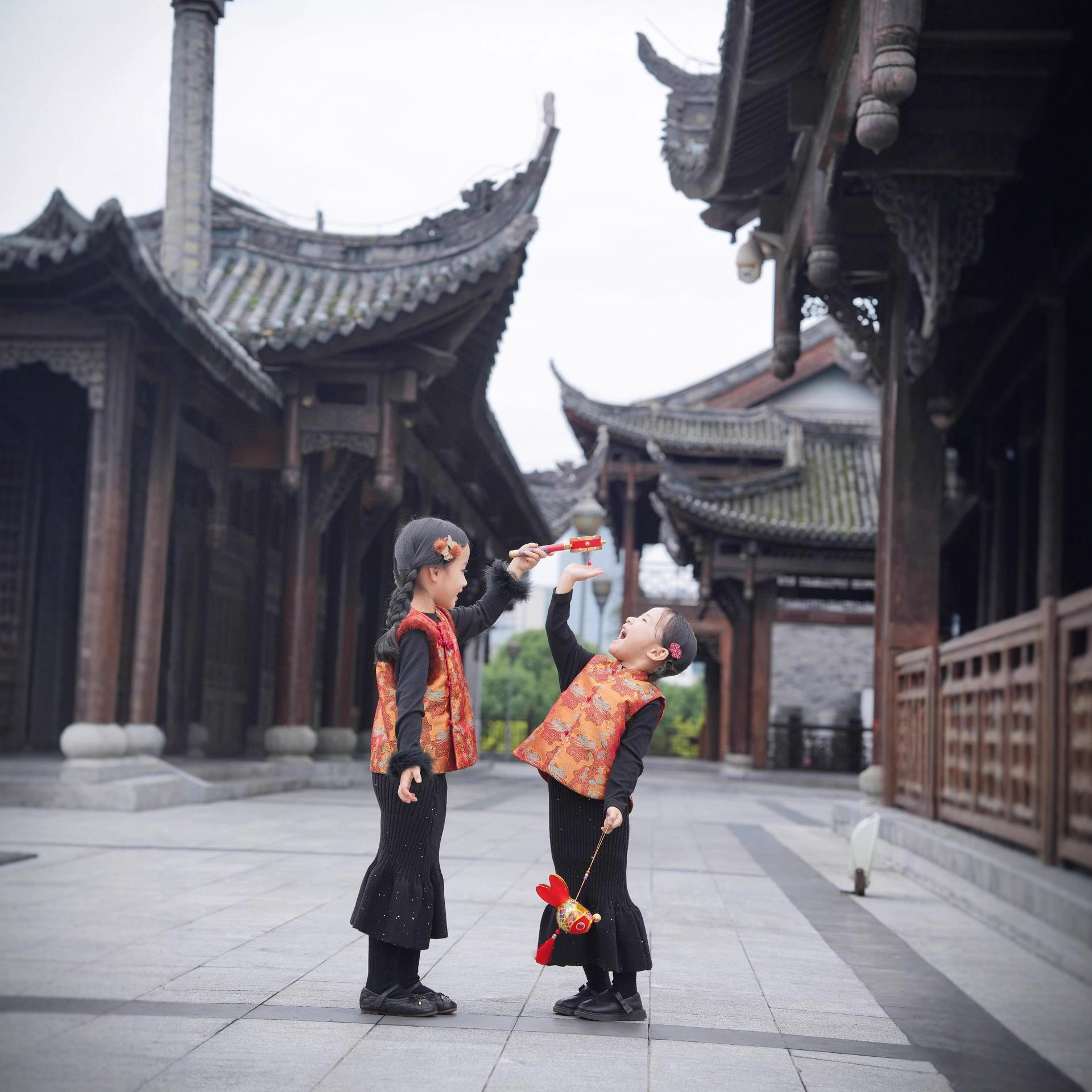 Зимний ханфу для мальчиков, жилет из норки для новогоднего наряда