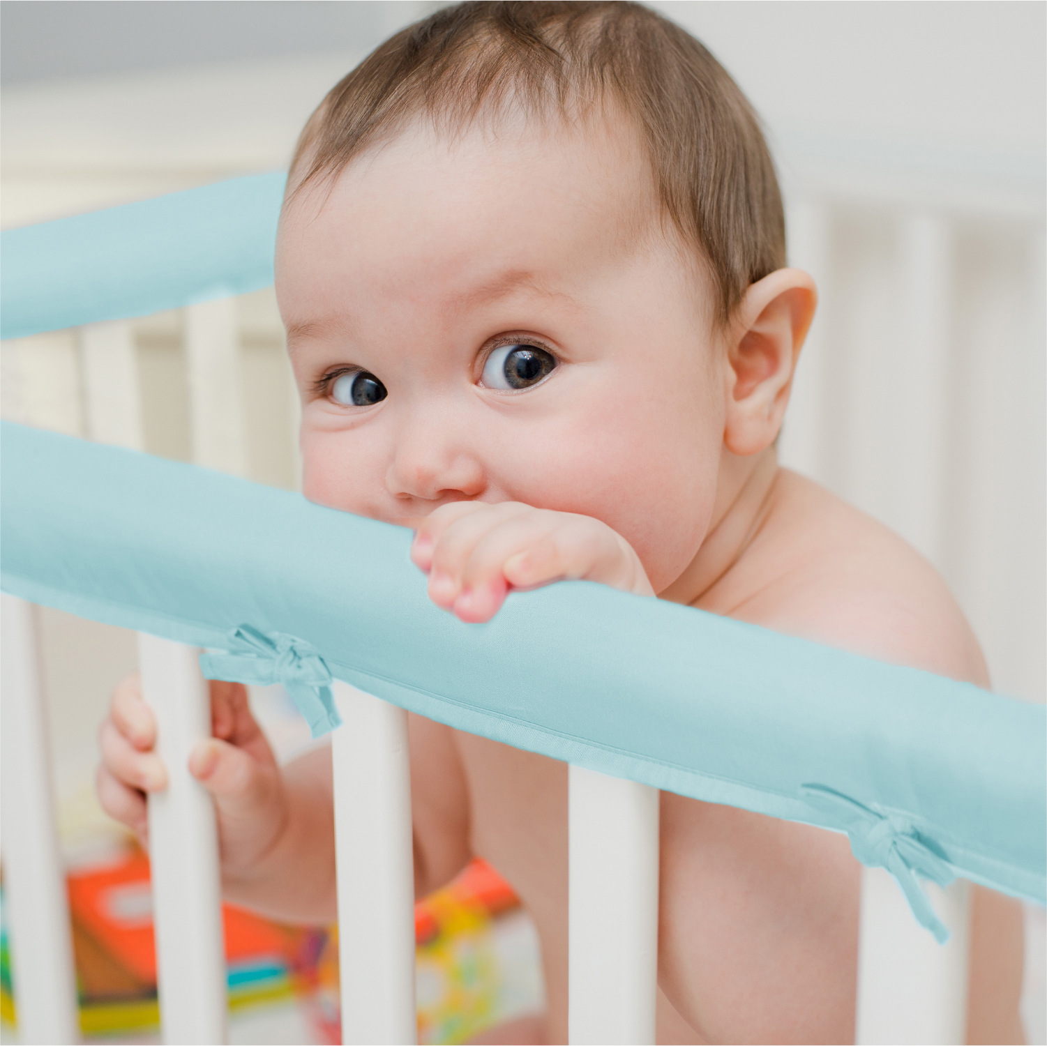 Cross-border crib anti-collision protection wrapping solid color baby bed circumference baby anti-collision soft bag foreign trade home textile spot