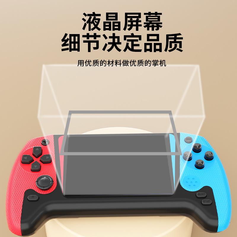 New Joystick Handheld Game Console with 500 Games, Classic Nostalgic Large-Screen Children's Dual-Player Rechargeable Game Console