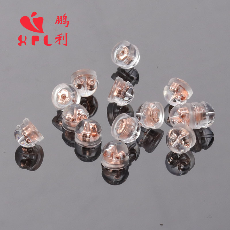 Liquid Silicone Gold Diy Earrings Accessories 18K Real Gold Transparent Hamburg Ear Plug Earrings Pearl Earrings Rear Plug