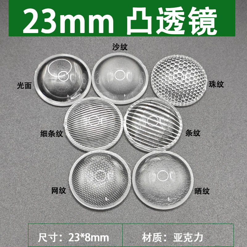 12.5 Semicircle Led Optical Lens 16 19 23 28 38 48 68 Cabinet Wall Lamp Acrylic Convex Lens