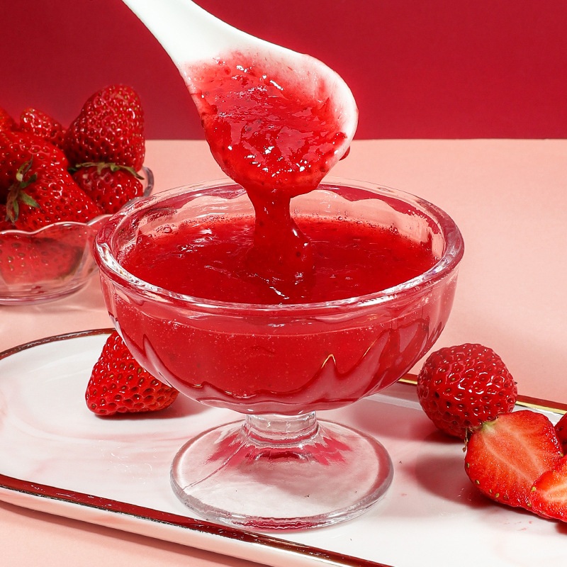 Strawberry jam 1.2kg milk tea drinks special pulp particles puree fruit tea sundae ice powder baking strawberry