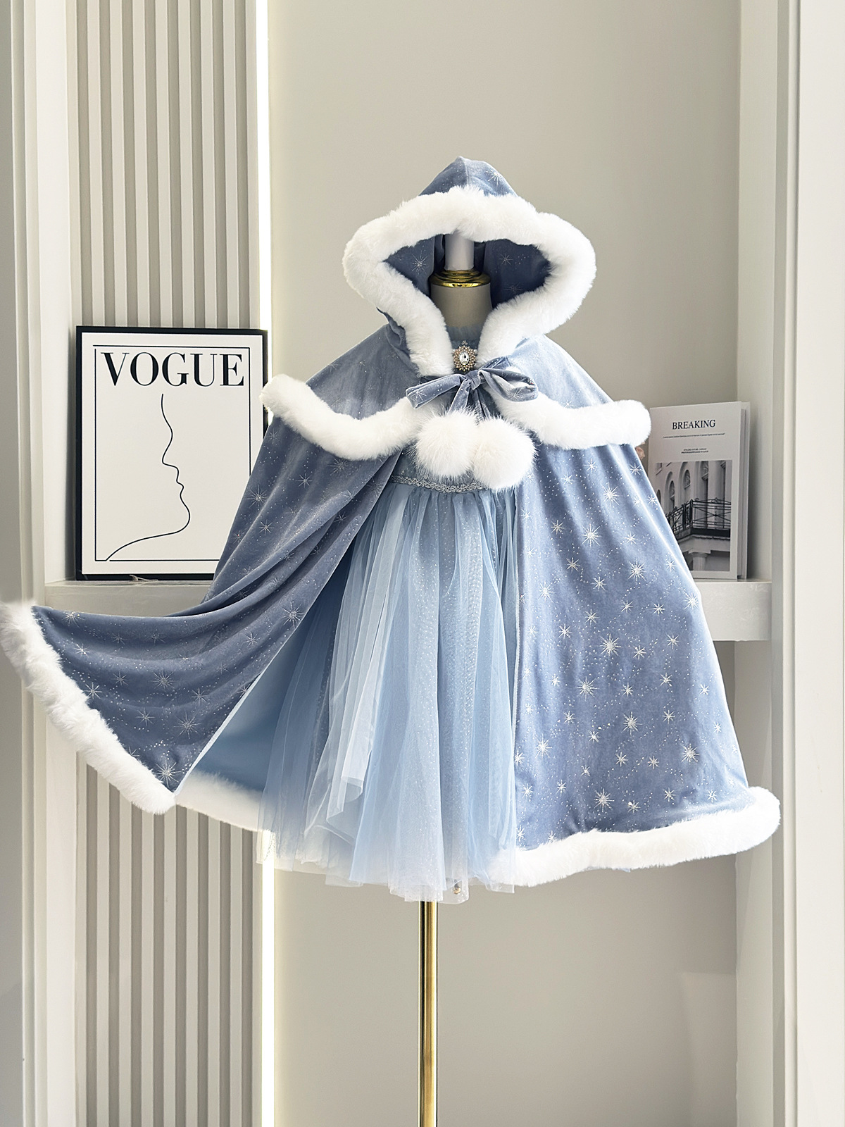 Princess Elsa Cape Shawl Jacket 2025 Winter New Little Girl Frozen Birthday Outing Cape
