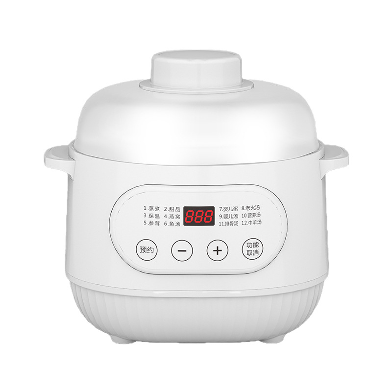 Fully Automatic Electric Stew Pot with Reservation Function, Ceramic 1-Liter Water-Separation Stew Pot for Bird's Nest, Smart Electric Stew Pot, Gift Health Pot