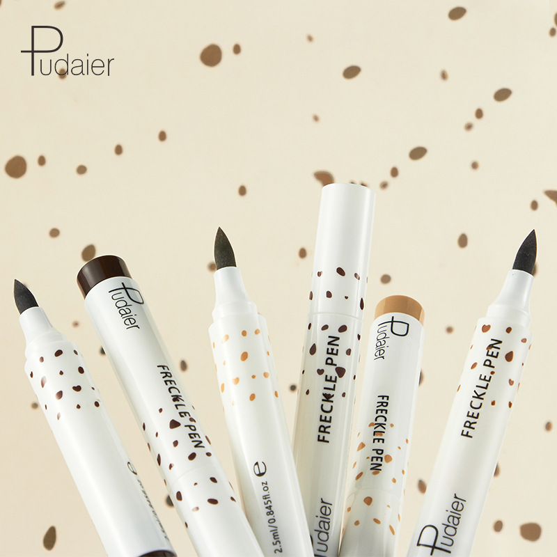 Cross-Border Makeup Pudaier Natural Artificial Freckle Pen, Color Development, Waterproof, Easy to Color, No Makeup Removal, Face Makeup Freckle Pen