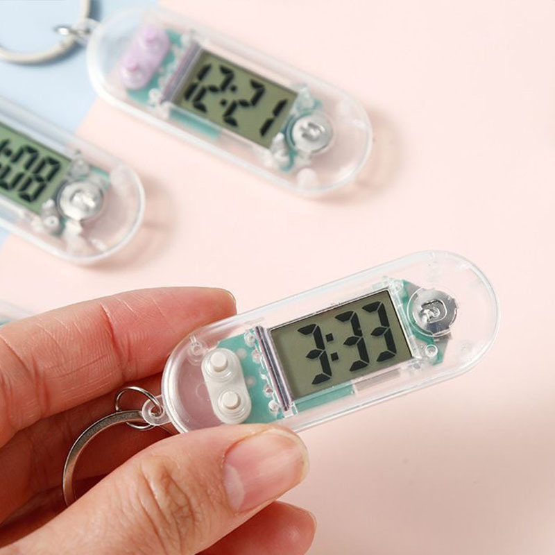 Transparent Portable Hanging Watch Student Mini Digital Watch Keychain Timetable Pendant Civil Service Examination Timer Clock