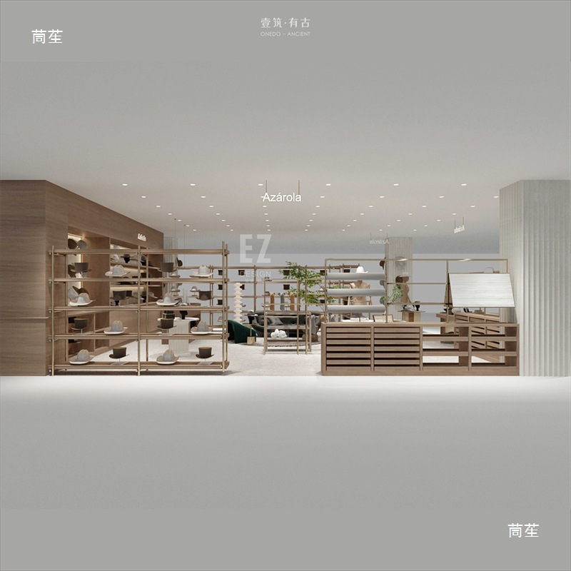 Store Interior Design Drawings and Plans, Shopping Mall Renderings, Retro Clothing Store Store Decoration Guidance