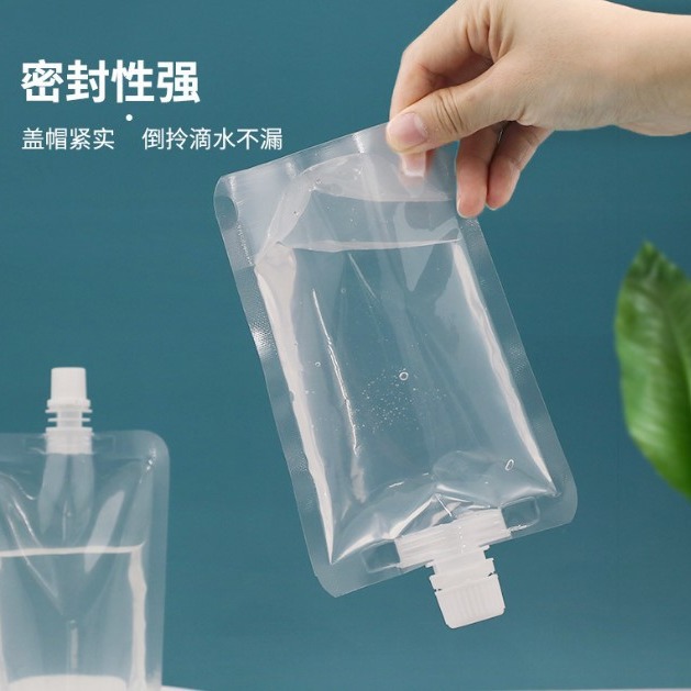 Manufacturer's Ready-Made Disposable Soy Milk Packaging Bag with Leaky Spout, Self-Standing Milk Juice Drink Transparent Spout Bag Wholesale
