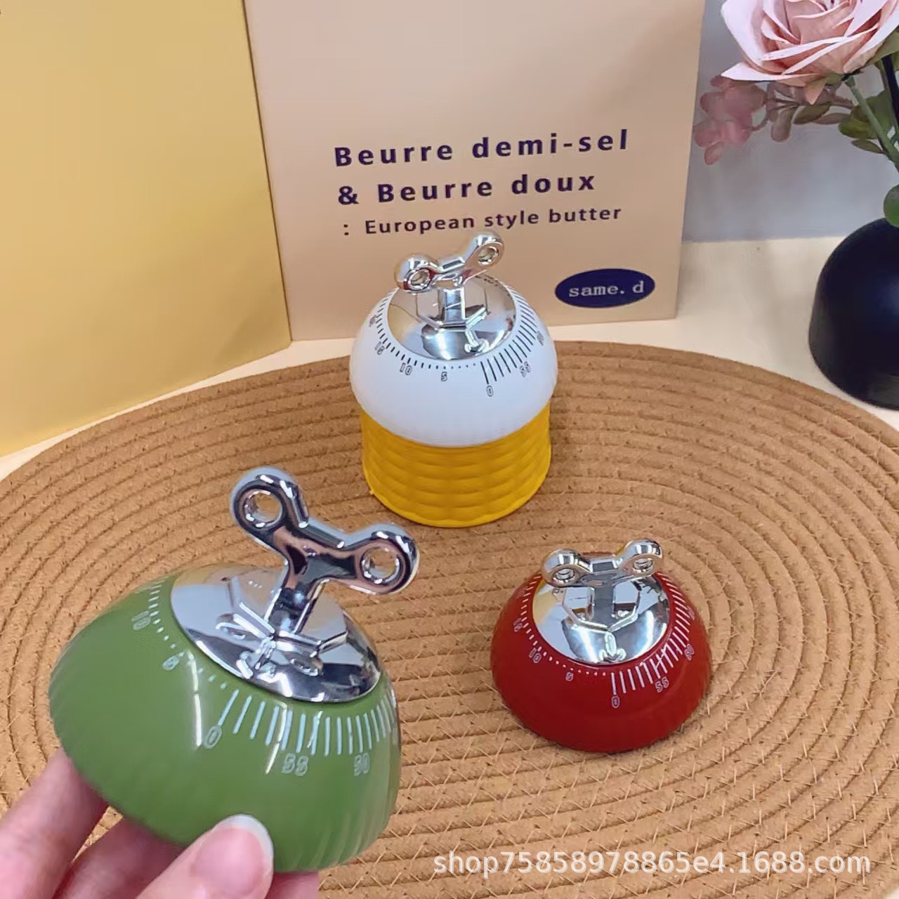 Kitchen Timer Refrigerator Timer Reminder Kitchen Mechanical Clockwork Magnetic Timer Magnetic Suction Type Without Battery