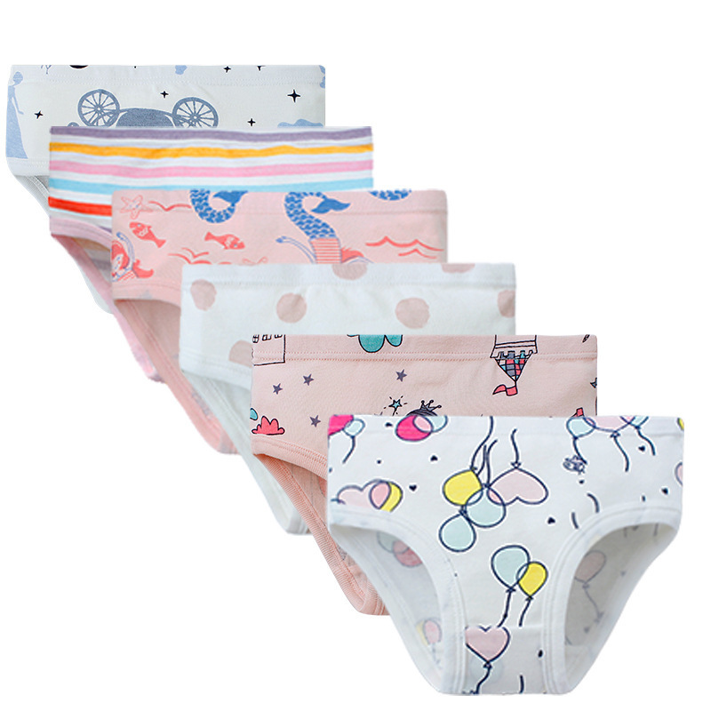 Children's Underwear Pure Cotton European and American Style Little Girl Baby Cartoon Cotton Breathable Triangle Shorts Girl Amazon