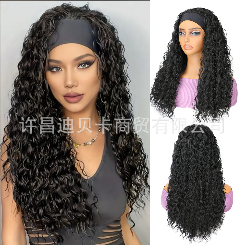 Глубокая повязка на голову парик Ледяная лента Большая волна кукурузная завивка химическое волокно головной убор Европейский и американский кросс-бордерный волос