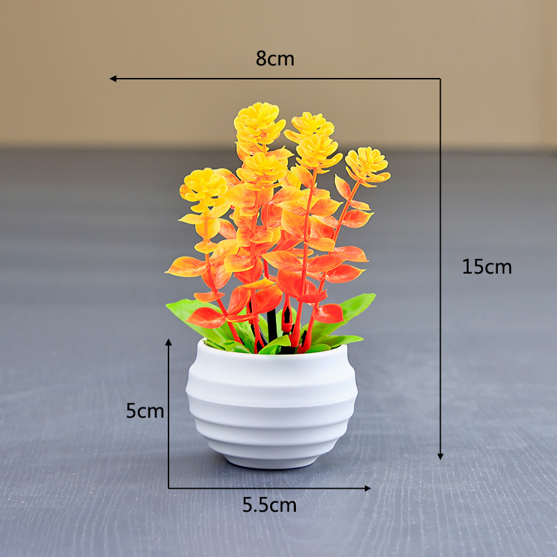 Cross-Border Artificial Flower Eucalyptus Bonsai Home Living Room Desktop Decoration Green Plant Mini Potted Plastic Artificial Flower Ornaments