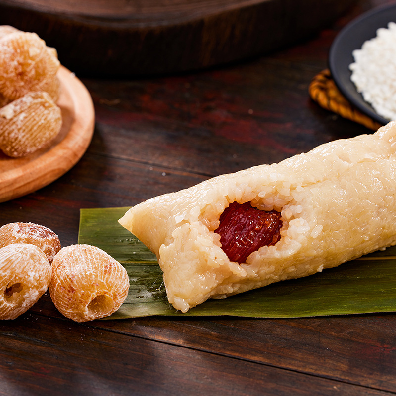 Zongzi (Rice Dumplings) with Red Bean Paste, Sweet Bean Paste, Candied Dates, and White Rice, 200G/Piece, Vacuum-Packed, Jiaxing Zongzi Wholesale and Group Purchase