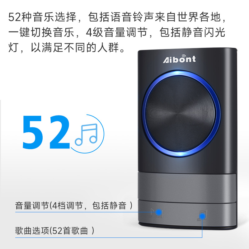 Wireless Doorbell Ac Wireless Digital Music Doorbell Home Sensor Remote Control Pager European and British Regulations