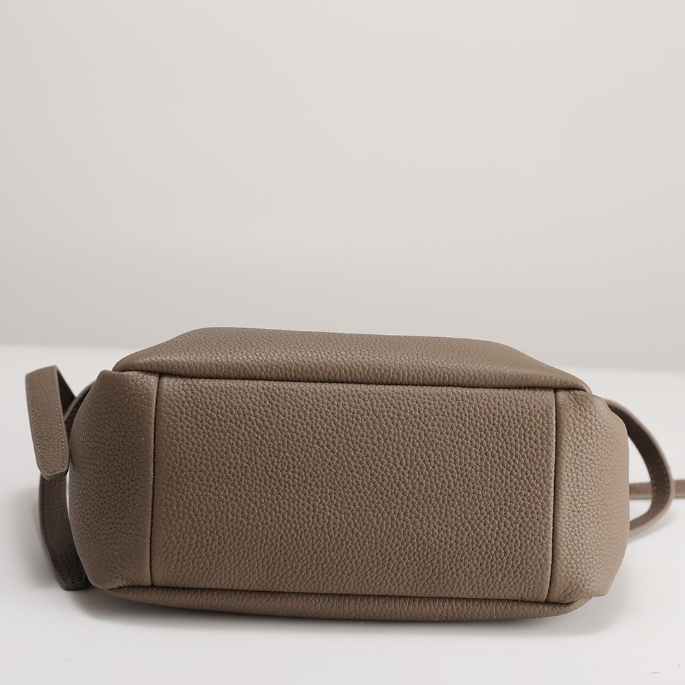 First-Layer Cowhide Niche Design Satchel Vegetable Basket Bucket Bag Tb Same Style Genuine Leather Tote Shoulder Crossbody Bag